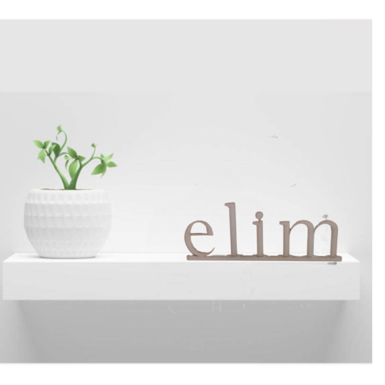 Display: Elim 2D Lettering  (WHITE)