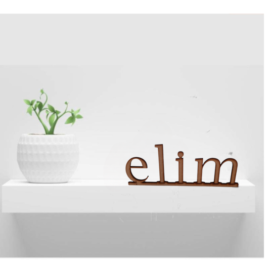 Display: Elim 2D Lettering  (BROWN)