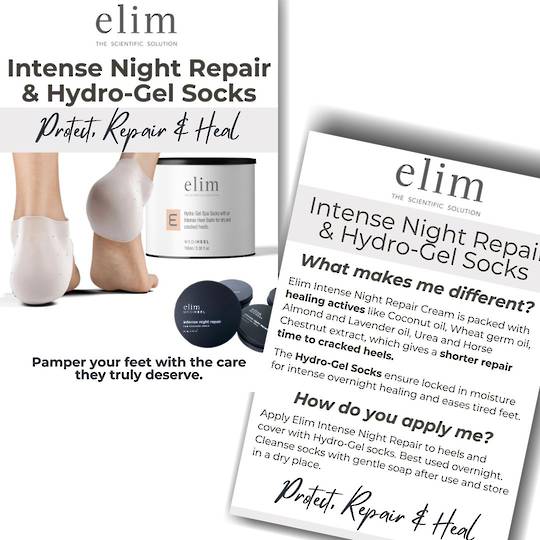 Elim Flyer: Intense Night Repair & Hydro-Gel Socks - 10 Pkt