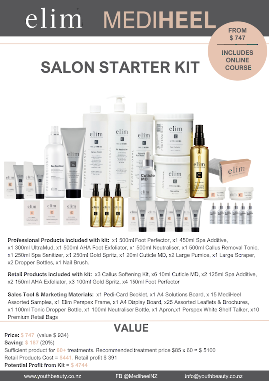 Elim MediHeel SALON Starter Kit (Retail & Prof)