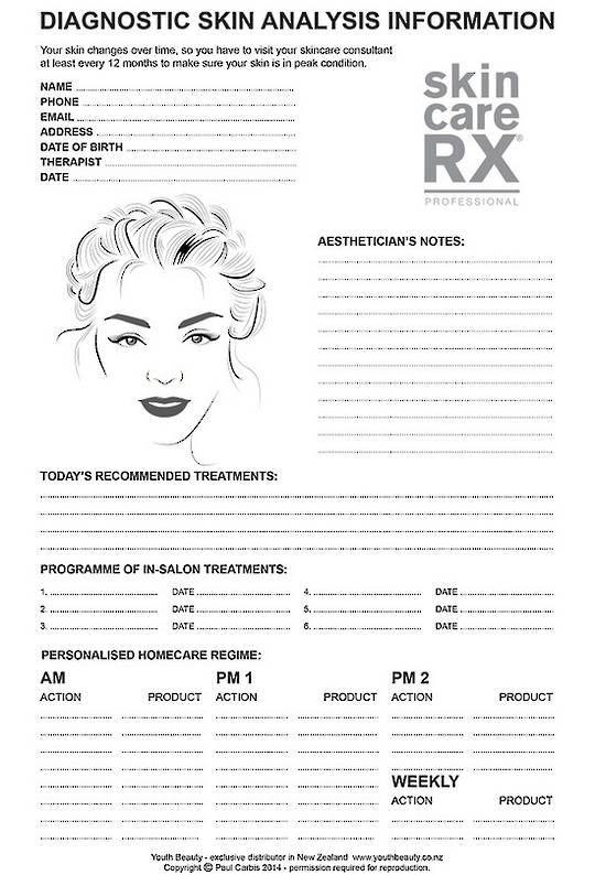 SkincareRX Client Consultation Pad 50 Sheets
