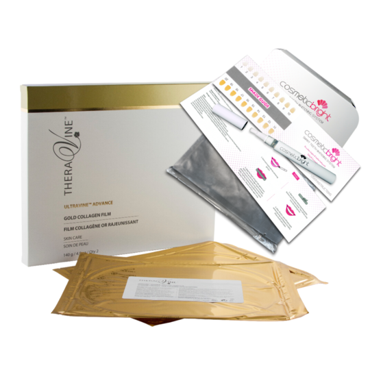 *Theravine Ultravine Gold Collagen Film Mask 2/pack.+ free teeth whitening kit